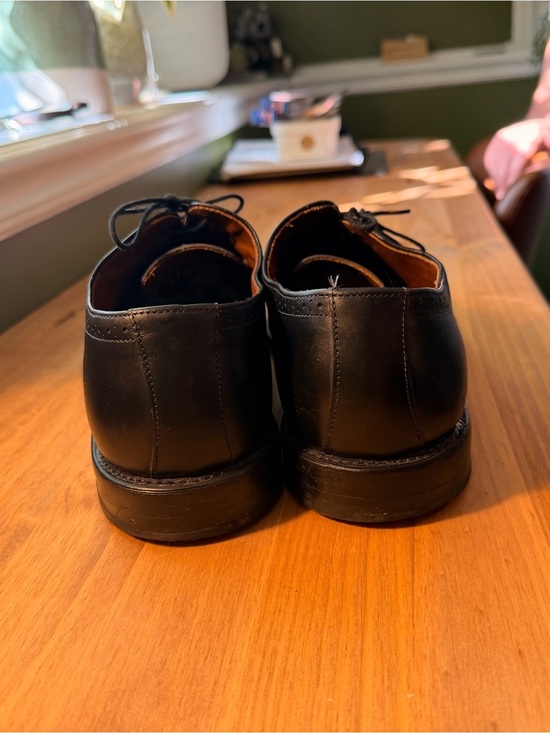 Allen Edmonds Evanston Black Cap-Toe Brogue Derby Shoes